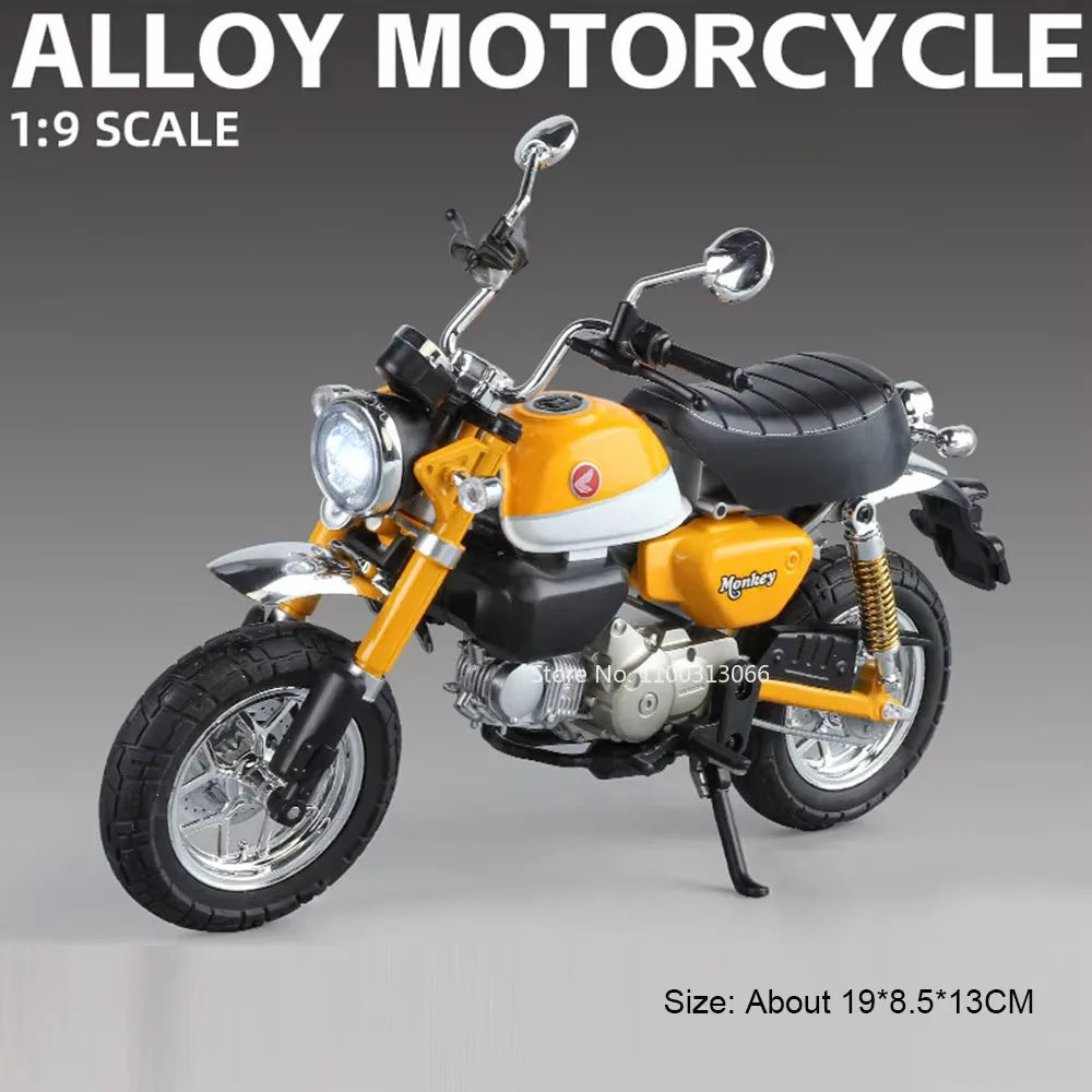 1:9 Honda CBR 1000RR Monkey Motorcycles Toys Alloy Cars Miniature Models Wheel Turned with Light Vehicles Boys Festival Gifts