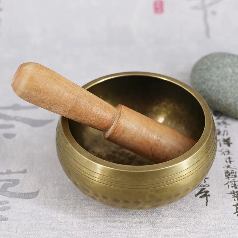 New Arrival Tibetan Buddhism Bowl Meditation Hammered Alms  Yoga Copper Sound Therapy Chakra Singing Bowl Religious Supplies