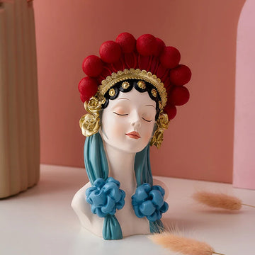 Home Decor Classical Style Peking Opera Beautiful Girl Figure Aesthetic Living Room Tabletop Cabinet Ornament Resin Girl Statue