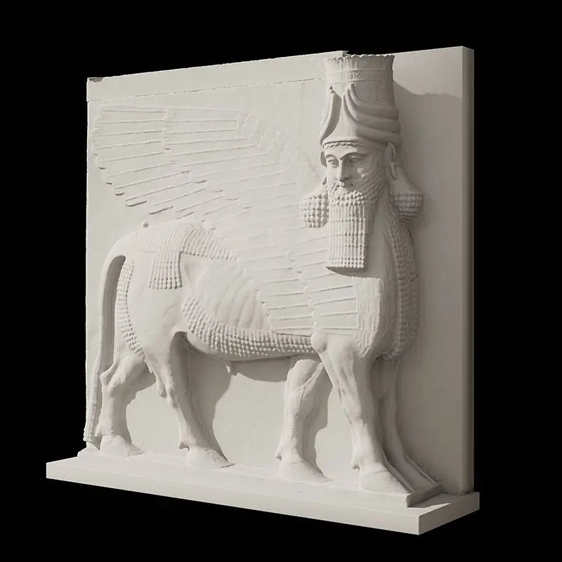 Human Head Wing Cow Nordic Gypsum Sculpture Home Decor Desktop Ornament Simple Commemorative Gift Art Figurine Decoration