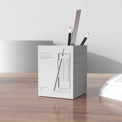 Church of the Light Personalized Creativity Japanese Cement Pen Holder Office Desktop Storage Ornament Home Luxury Decor Modern