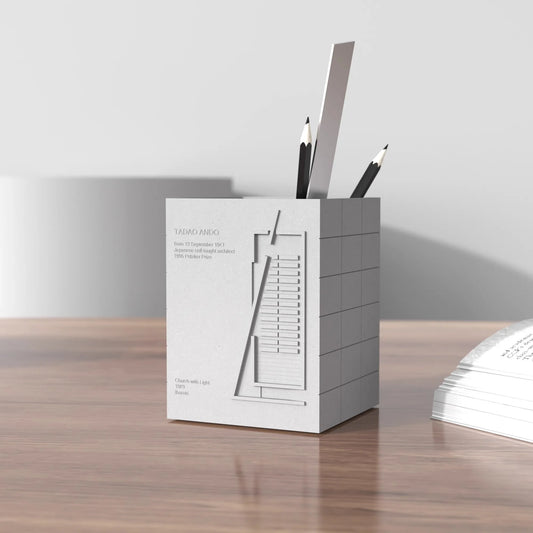 Church of the Light Personalized Creativity Japanese Cement Pen Holder Office Desktop Storage Ornament Home Luxury Decor Modern