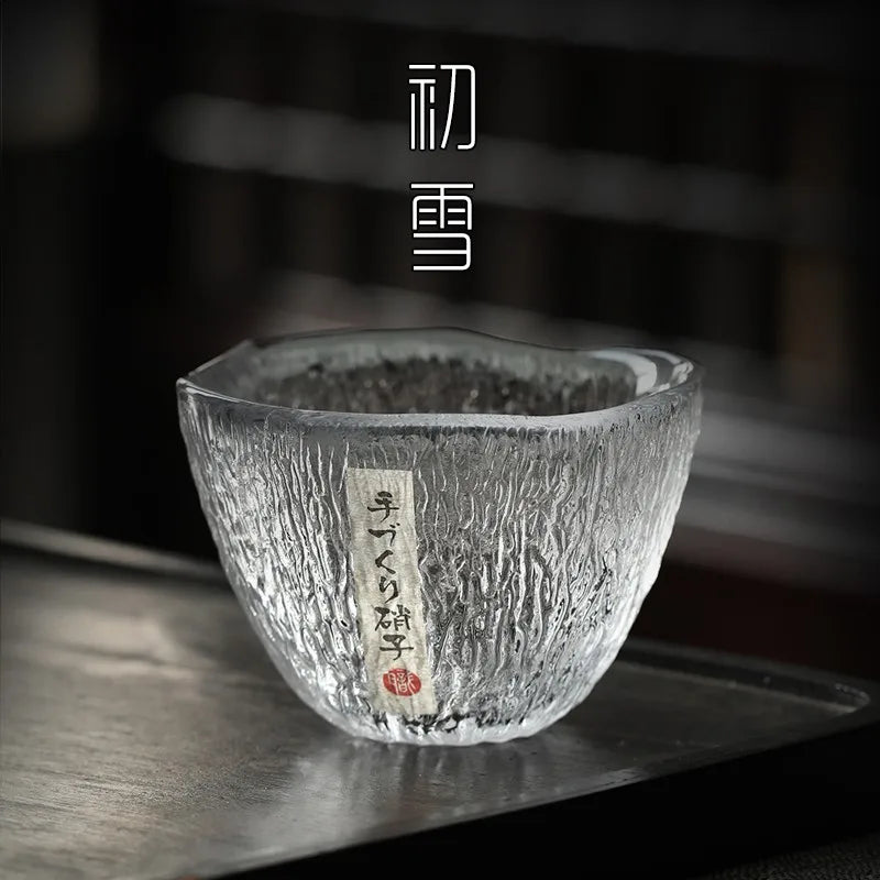 1pc 160ml Heat-resistant Glass Tea Cup Rain Drop Cup Transparent Glass Drinking Japanese Kung Fu Tea Set Wine Glass