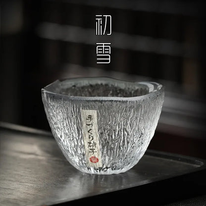 1pc 160ml Heat-resistant Glass Tea Cup Rain Drop Cup Transparent Glass Drinking Japanese Kung Fu Tea Set Wine Glass