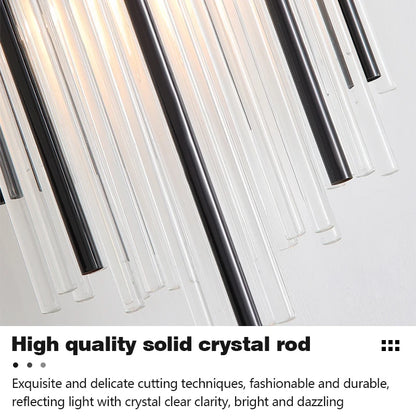 Nordic Luxury Crystal Wall Lamp Stainless Steel Black Gold LED Wall Light Living Room Stairs Bedroom Bedside Room Decor Fixture