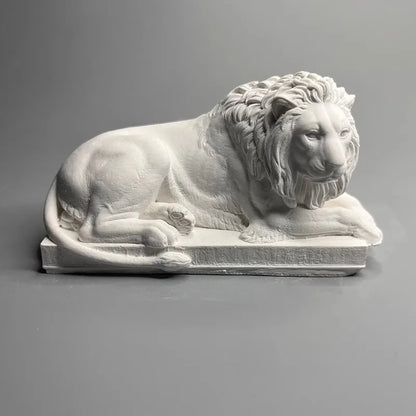 Stone Lion Chinese Style Town House Bonsai Gypsum Decoration Art Figurine, Aesthetic Home, Desktop Book Nook, Sculpture Ornament