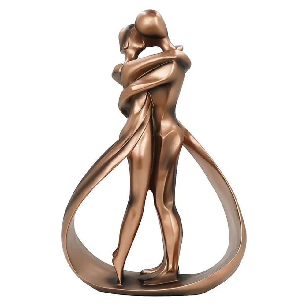 Couple Resin Sculpture Statue Anniversary Romantic Figurine Lover Ornament Decoration Gifts 25Th Hug Figure Crafts Abstract Kiss