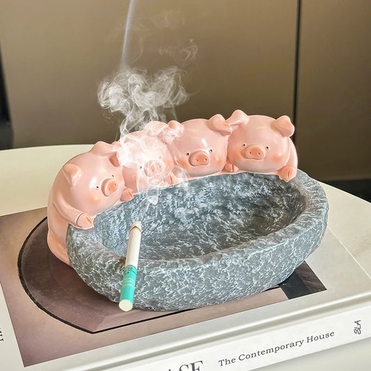 Kawaii Pig Ashtray Creative Personalized Fashion Home Living Room Office Cute Birthday Boyfriend Gift