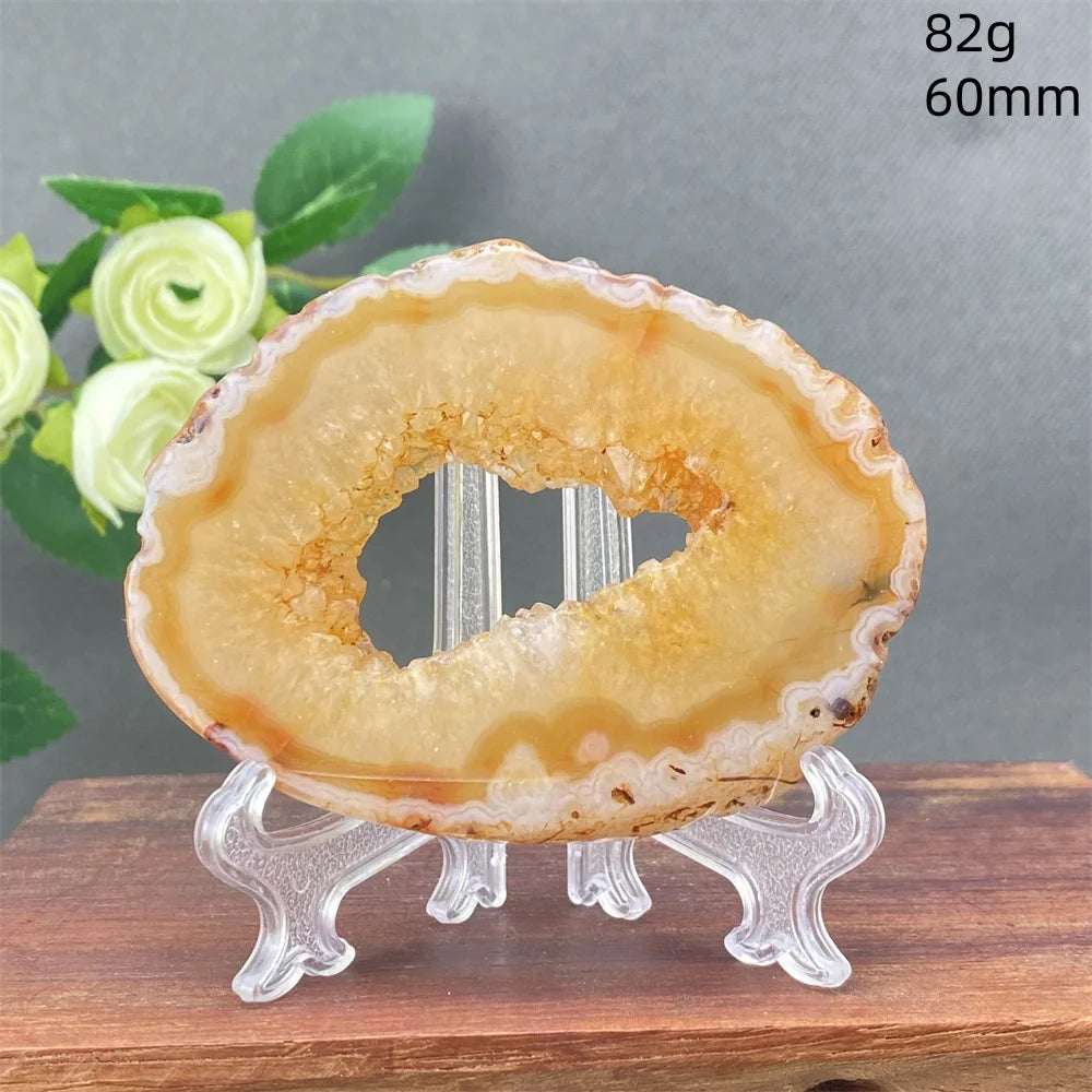 Natural Red Agate Crystal Cavity Stone - Energy Healing Reiki Meditation Beautiful Home Decor Gift for Prayer