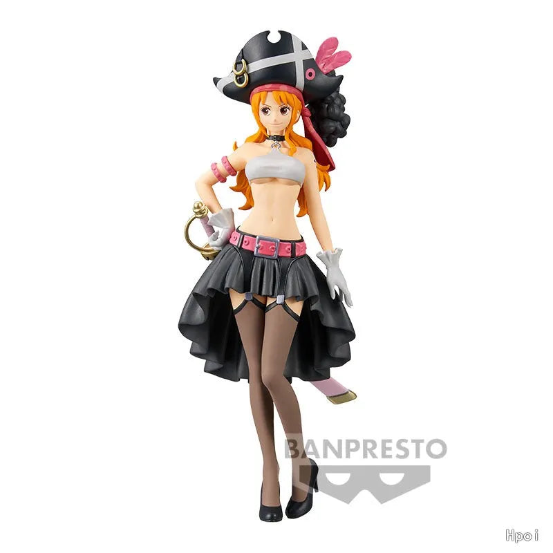 19CM Anime One Piece Action Figure Nami Black Clothes ONE PIECE FILM RED Sexy Girls Figurine PVC Collectible Model Toy Kid Gift