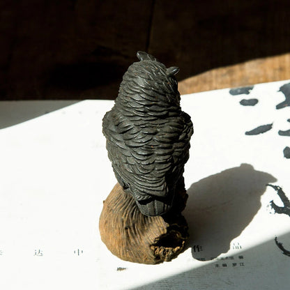 Creative Imitation Cast Iron Owl Ornaments Desktop Ornament Study Decor Handmade Animal Statues Desk Accessories Art Figurine