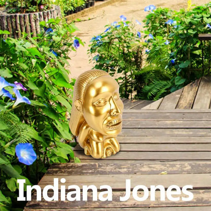 Indiana Jones Idol Goldene Fruchtbarkeitsstatue, Harz, Fruchtbarkeits-Idol-Skulptur mit Augenschuppe, Raiders of The Lost Ark, Cosplay-Requisiten