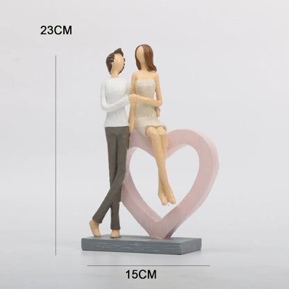 1pc Abstract Couple Character Ornament, Resin Statue ArtCraft, For Bookshelf Home Living Room Office Cafe DecorRoom Tabletop Dis