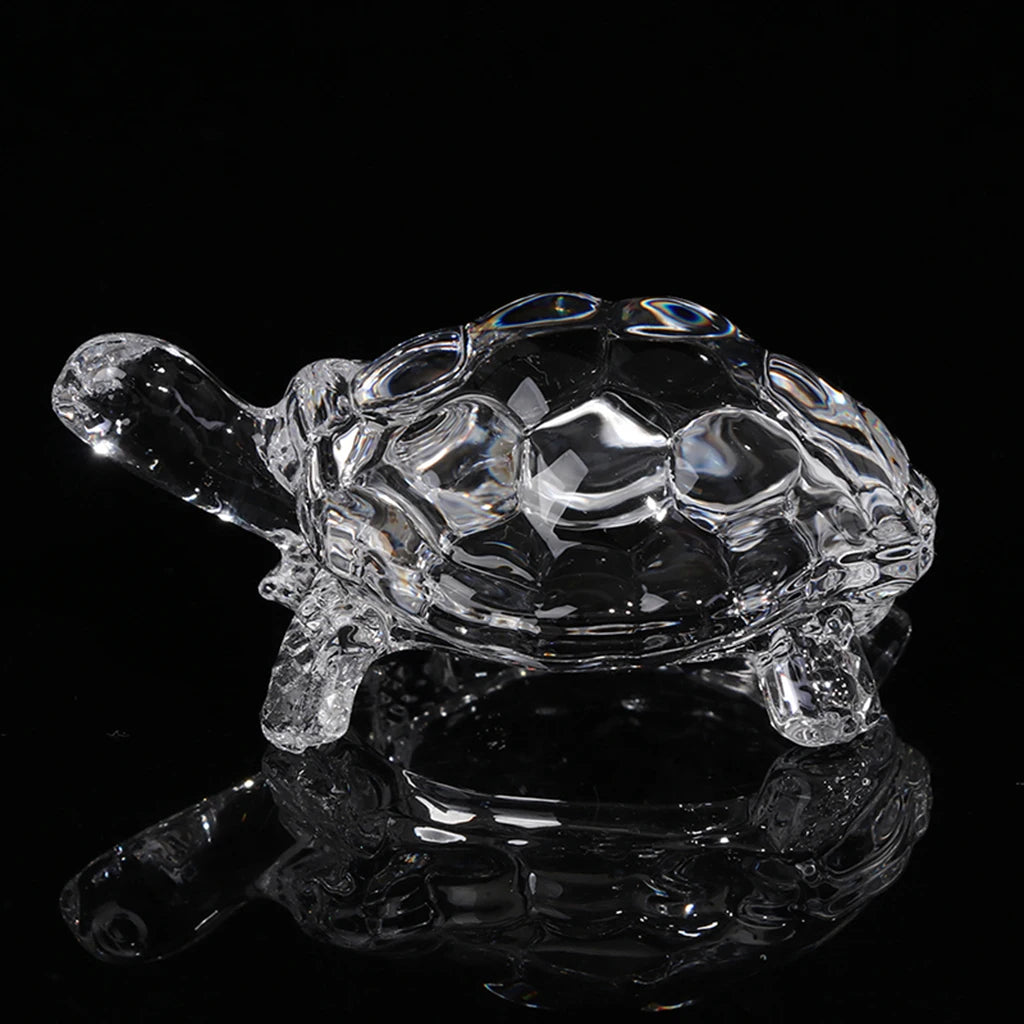 Kristall-Schildkröten-Figur, Miniatur-Schildkröten-Statue, chinesisches Glücks-Feng-Shui-Ornament für Zuhause, Büro, Schreibtisch, Dekoration, Zubehör