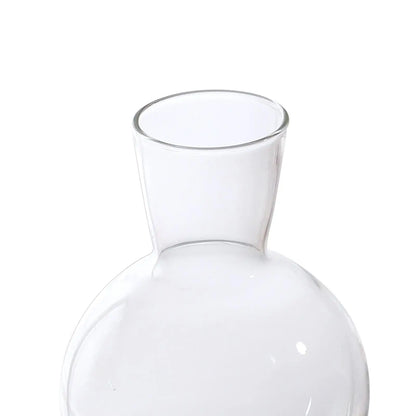 Glass Bud Vase Decorative Rustic Round Flower Vase Flask Home Decor Centerpiece