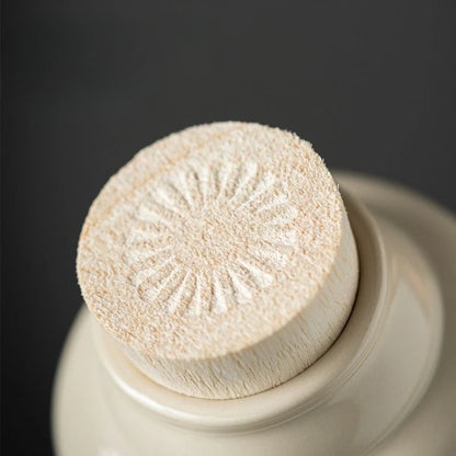 Portable Ceramic Tea Thermos with Cork Lid - Premium Insulated Teapot for Office Home Travel, Personal Steeping Cup