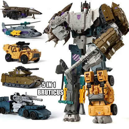 HaiZhiXing 5in1 Combiners Bruticus G1 Transformation Action Figure Toy Brawl Swindle Onslaught Model Deformation Car Robot KO