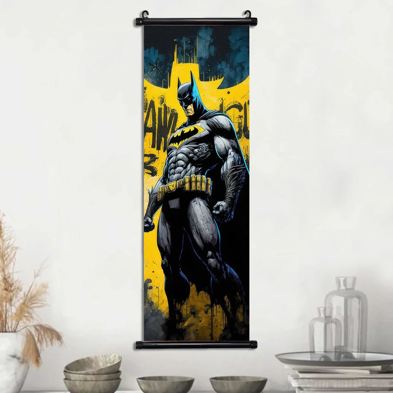 DC Batman Hanging Scroll Poster Movie Wallpaper Wall Artwork Canvas Painting Home Decoration Art Print Bedroom Decor Gift