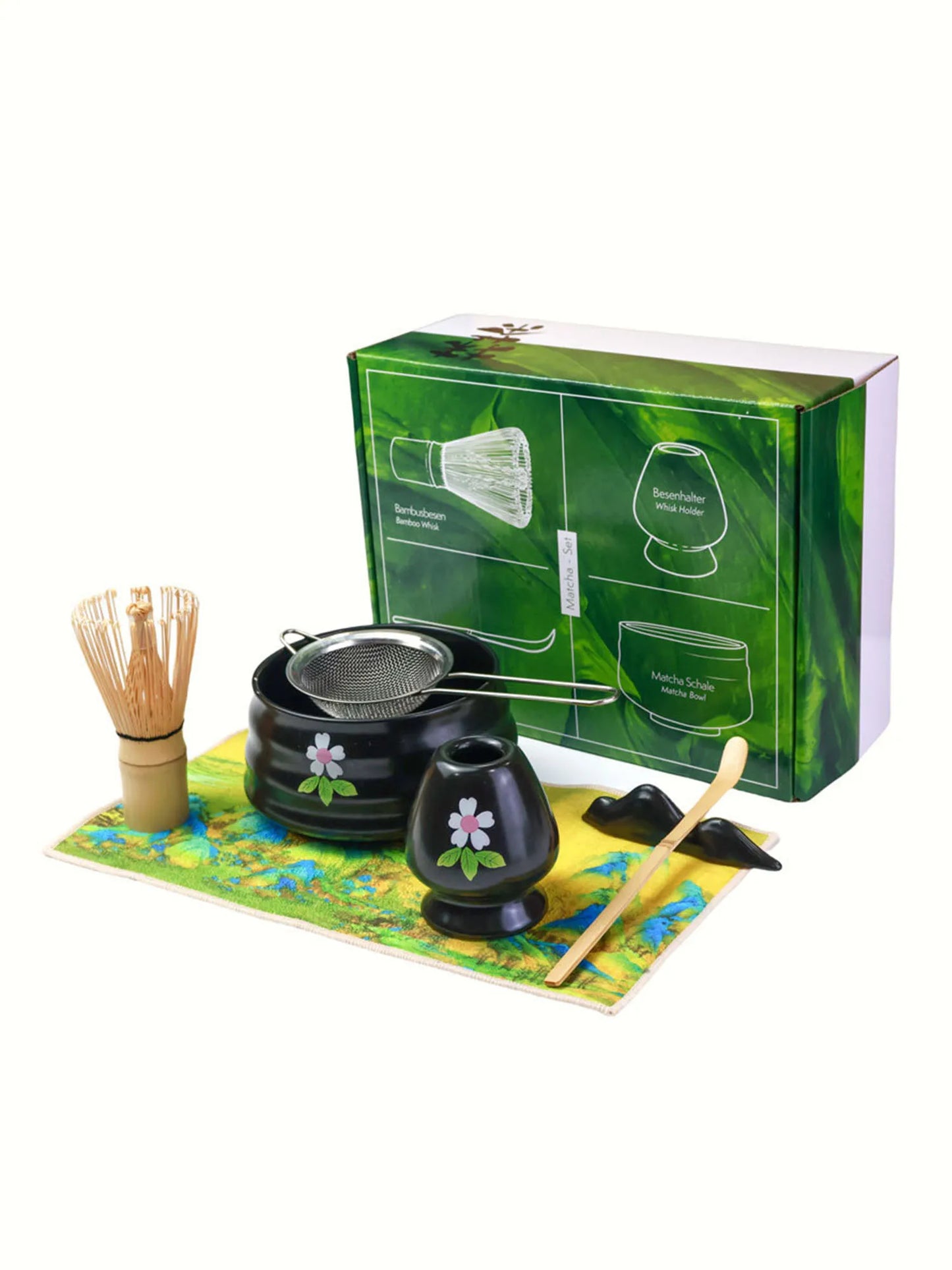 7PCS/Set Japanese-style Matcha Tool Set, Chasen Stand, Tea Scoop, Tea whisk Holder, Bamboo Accessories, Tea Whisking Tools