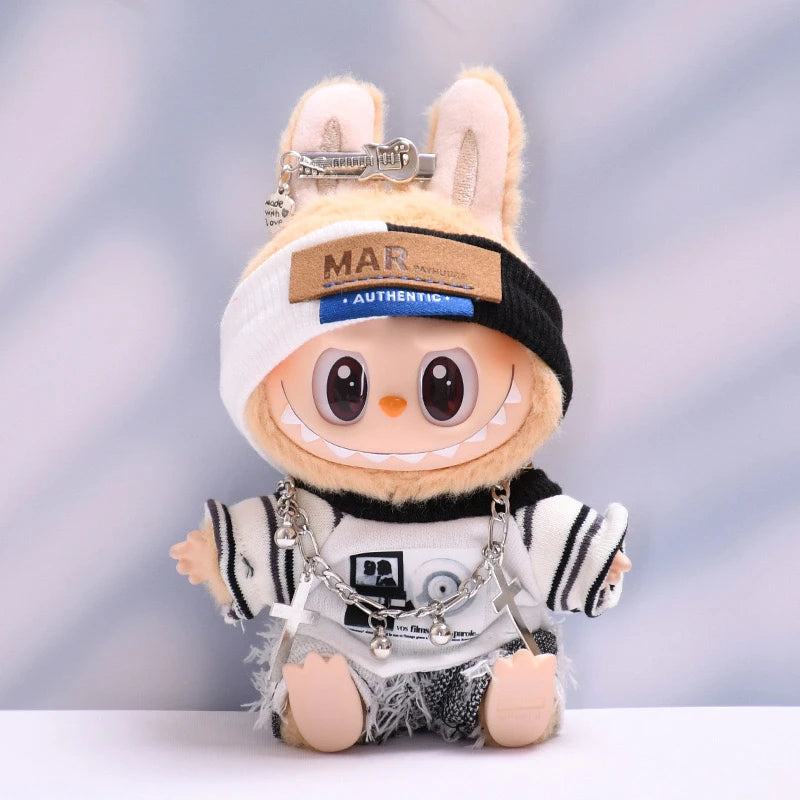 17cm Cute Mini Plush Dolls Outfits Lafufu Korean  Idol Doll Clothing Accessories Full Set Handsome Style Suits  Toy Gifts