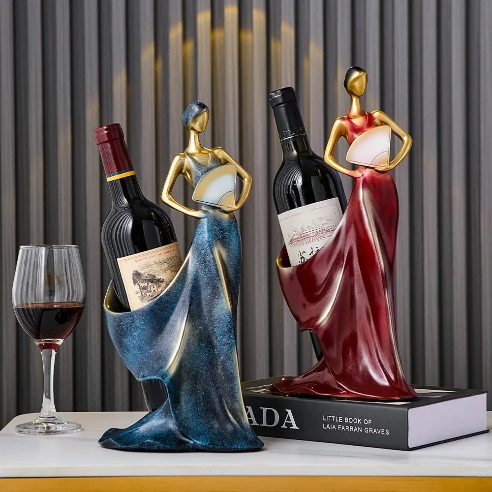 Resin Dancer Wine Rack Creative Artistic Crafts Modern Home Office Wine Shelf Ornaments Elegant Housing Decor Gift Wine Holder
