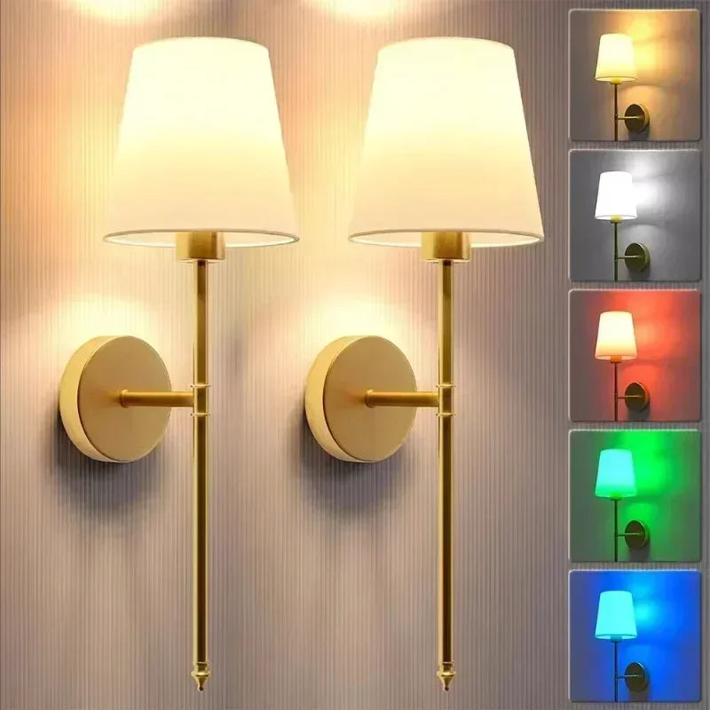 Rechargeable LED Wall Lamp Nordic RGB bulb Removable Wireless Wall Lamp For Bedroom Bedside Hallway Indoor Decorative Fixtures
