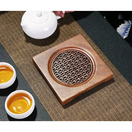 1 Pic Chinese Square Wooden Tea Mat Tea Set Accessories Bathroom Bottle Tray Restaurant Cosmetics Storage Decorative Tray