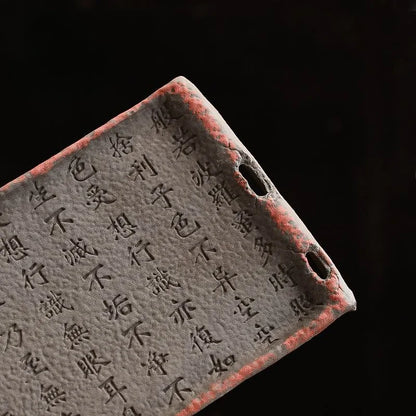 Retro Home Dry Tea Tray Rough Ceramic Retro Old Rock Mud Tea Tray Kung Fu Tea Set Ceramic Tray Tea Table Desktop Rectangular