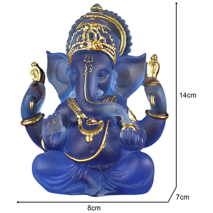 Ganesha Figurine Indian Fengshui Lord Ganesh Statues Home Ornaments Crafts Buddha Elephant Hindu God Sculpture