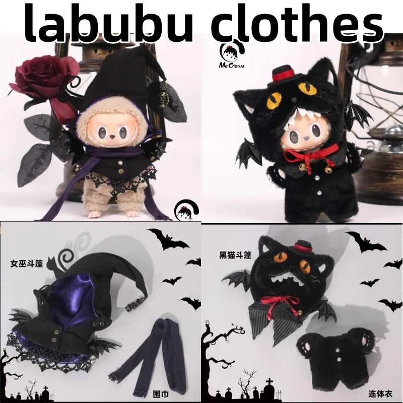 New 17cm Lafufu Doll V1 V2 V3 Lafufu Fashion Witch Clothes Witches And Black Meow Cloak Halloween Costume Series Dress Up Clothe