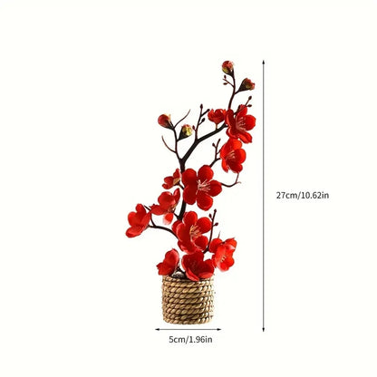 Multi Colored Artificial Flower Bonsai Plum Blossom Simulation Flower Bonsai White Flower Bonsai Simulation Flower Bonsai