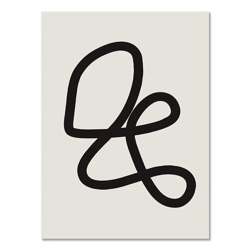 Abstract Boho Geometric Line Posters Black Beige Bohemian Wall Art Canvas Painting Print Picture for Living Room Home Decoration