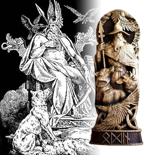 Resin Nordic Odin Statue Decoration Viking God Statue Freya Sol Figurine Nordic Mythology Odin Gods Sculpture Desktop Decoration