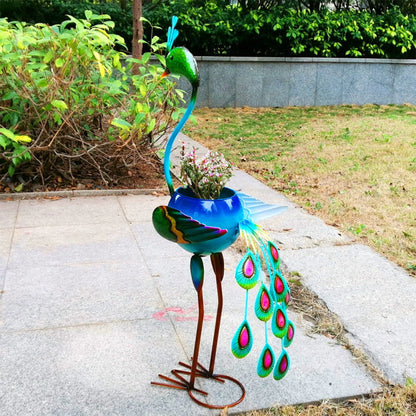 Garden Peacock Crane Fire Bird Figurines Flower Pot Clearance For Outdoor Statues Yard Patio Ornaments Decorative