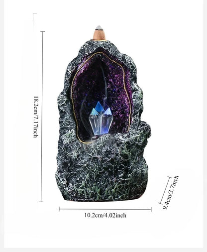 Crystal Cave Led Night Light Candle Holder Aesthetic Indoor Incense Backflow Decoration for Home Creative Ornaments Burners