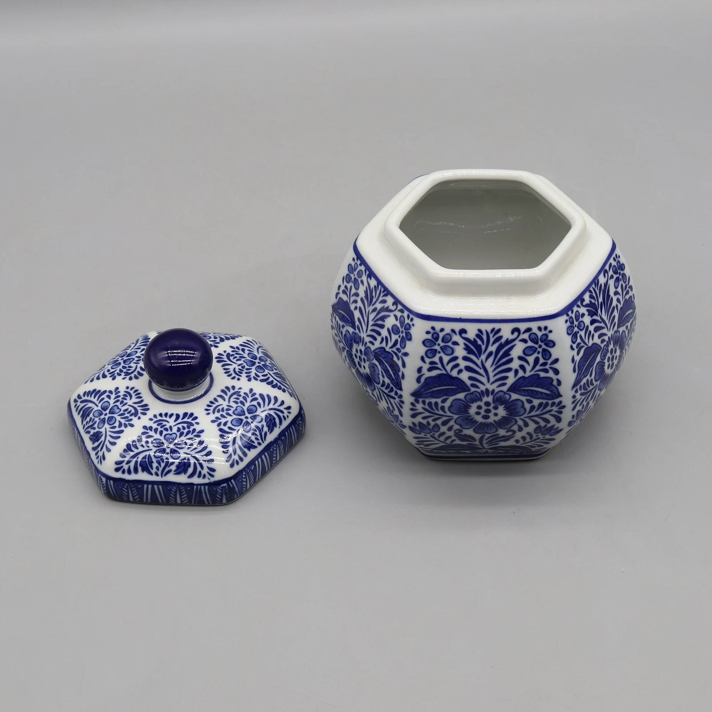Keramikglas, Vase, sechseckiger Behälter, Heimdekoration