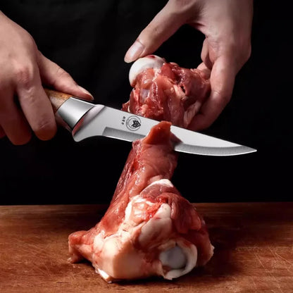 BAKULI Couteau à découper la viande, couteau à tuer le cochon de boucher, couteau à raser les os tranchants, couteau tranchant à couper le porc, avec couvercle de couteau
