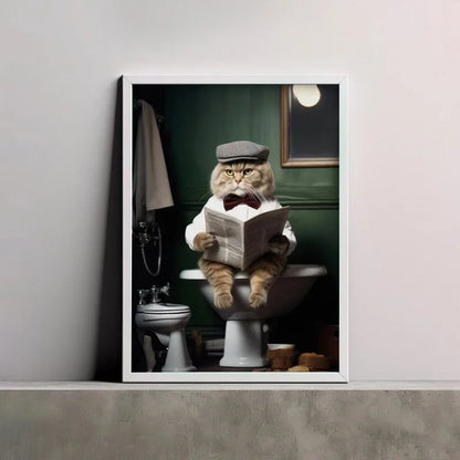 Chimpanzee Cat Dog Animal Funny Series Art Wall Picture For Bathroom Toilet Room Canvas Painting Print Posters Home Decor Gift