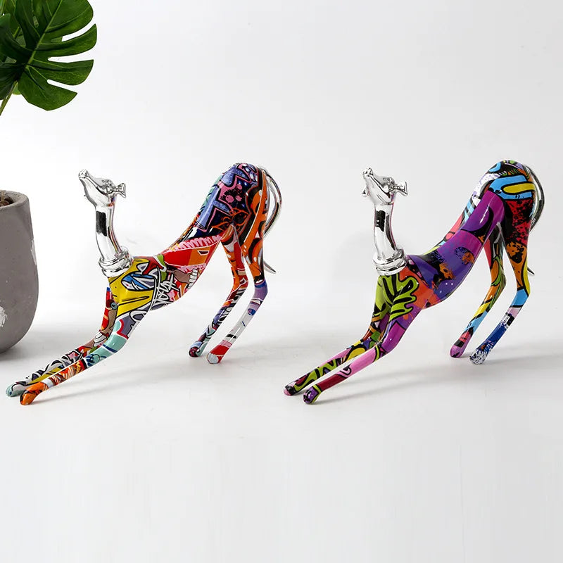 Color Animal Art Dog Doberman European and American Creative Ornaments Modern Home Office Decorations Resin Crafts Ornaments
