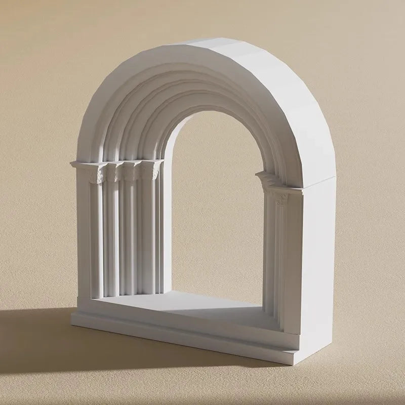 Roman Arch Plaster Relief Sculpture Art Decor Coffee Table Display for Nordic Home Decor Aesthetic Cultural Collectible Statue