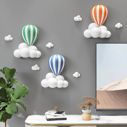 Nordic Hot Air Balloon 3D Wall Decor Living Room Sofa Background Art Wall Decor Modern Home Christmas Decorations Handicrafts