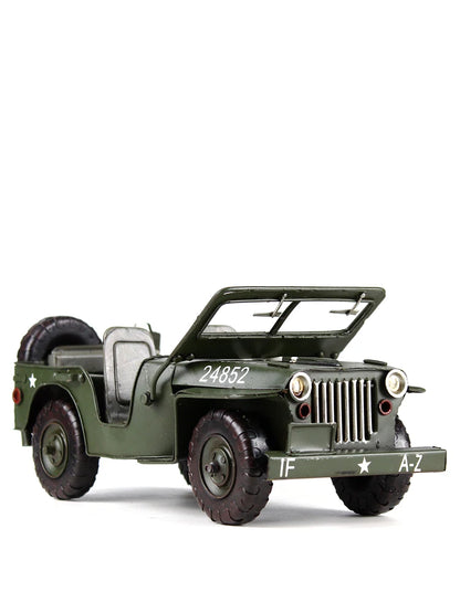 Retro Jeep Off-Road Vehicle, Iron Model, Handicraft, Home Decorations, Ornament, Study, Children's Room, Gifts