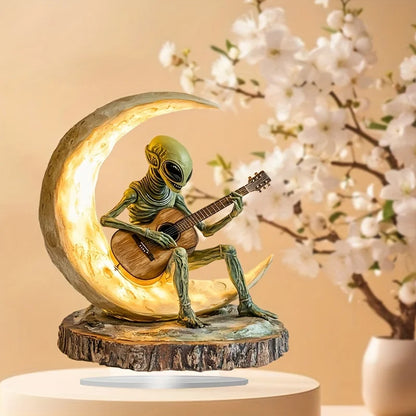 1 Bohemian Ornament/Alien Moon Guitarist Acrylic Sculpture/Tabletop Decoration