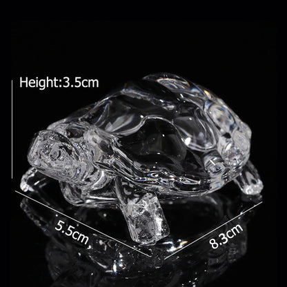 Crystal Turtle Figurine Miniature Tortoise Statue Chinese Lucky Feng Shui Ornament for Home Office Desk Decoration Accessories