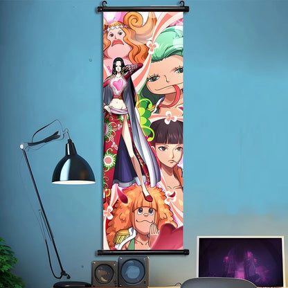 Luffy Hanging Scroll Poster ONE PIECE Anime Cartoon Wall Artwork Canvas Decor Home Decoration Zoro Wallpaper Doflamingo Art Gift