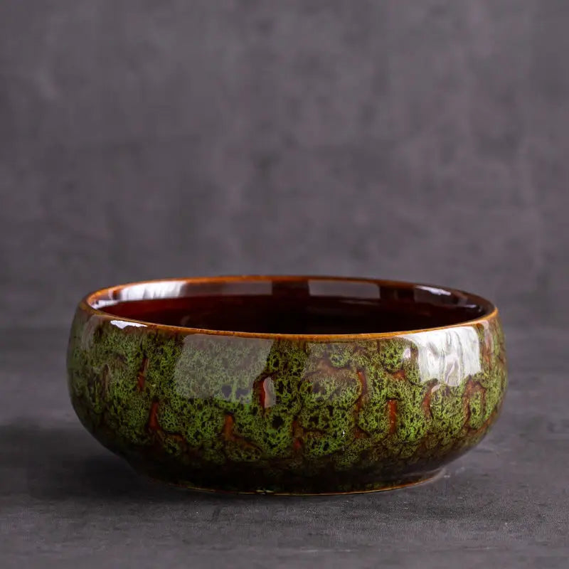 Lotus Planter Ceramic Glazed Bowl-Water Garden Planter for Lotus Water Lily&Aquatic Plants Leak-Proof Indoor/Outdoor Decor