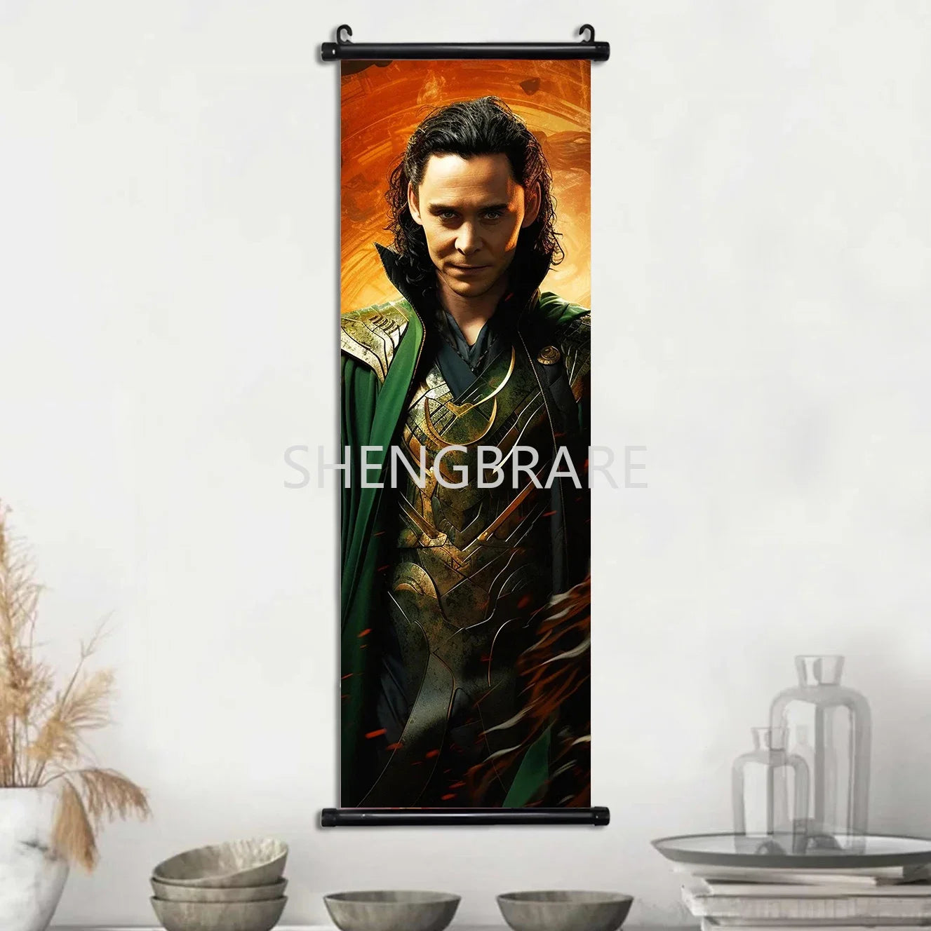 Marvel The Avengers Movie Loki Hanging Scroll Poster Artwork Home Decoration Decor Avengers Wallpaper Canvas Painting Print Gift