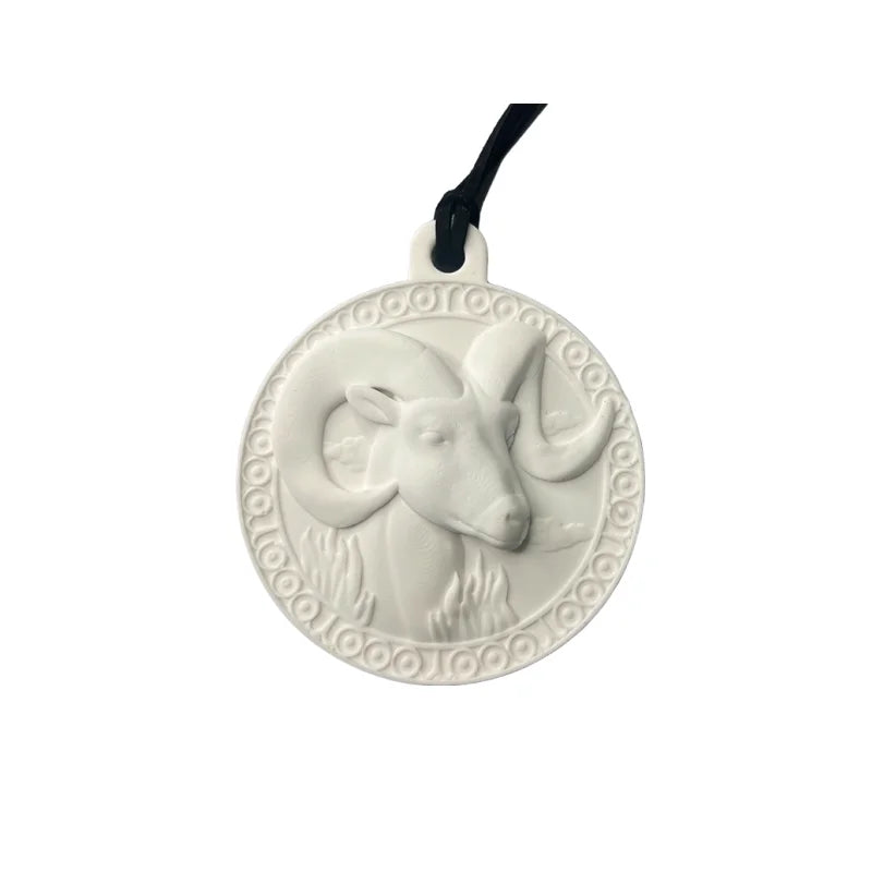 Twelve Zodiac Signs Gypsum Aromatherapy Pendant Car Wardrobe Indoor Modern Art Diffuser Stone Decoration Accesorios Items Gifts