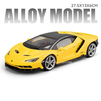 1:18 Alloy Lambor Aventador SVJ63 LP770 Models Cars Toys Doors Opened Miniature Car Wheel Steering Vehicles Child Adult Gifts