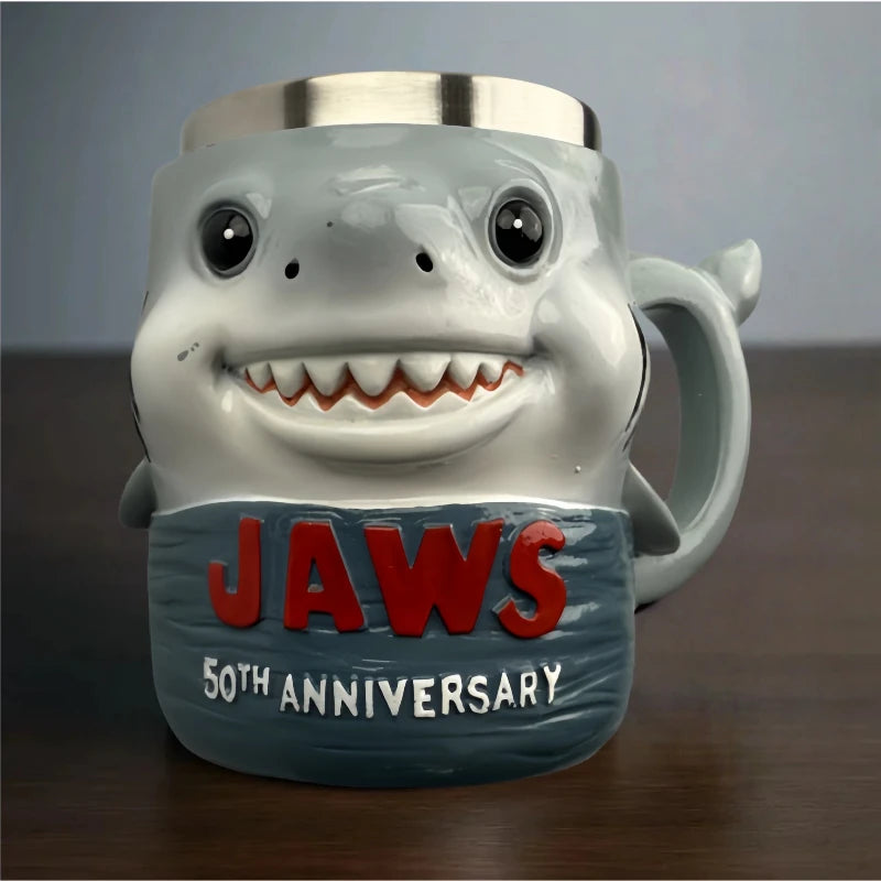 Shark Mug Funny 3D Coffee Cup Stainless Steel Liner Resin Water Cup for Tea Espresso Cocoa Home Decor Gift Drinkware Accessories